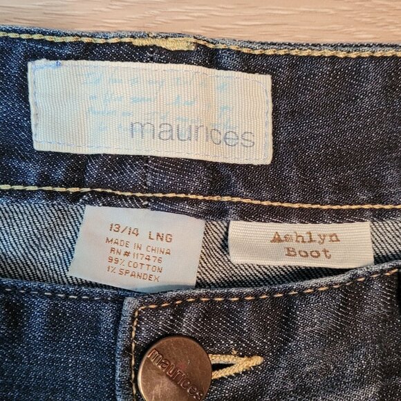 Maurices Jeans Size 14 L Ashlyn Bootcut Mid Rise Medium Light Wash Western - Picture 4 of 10